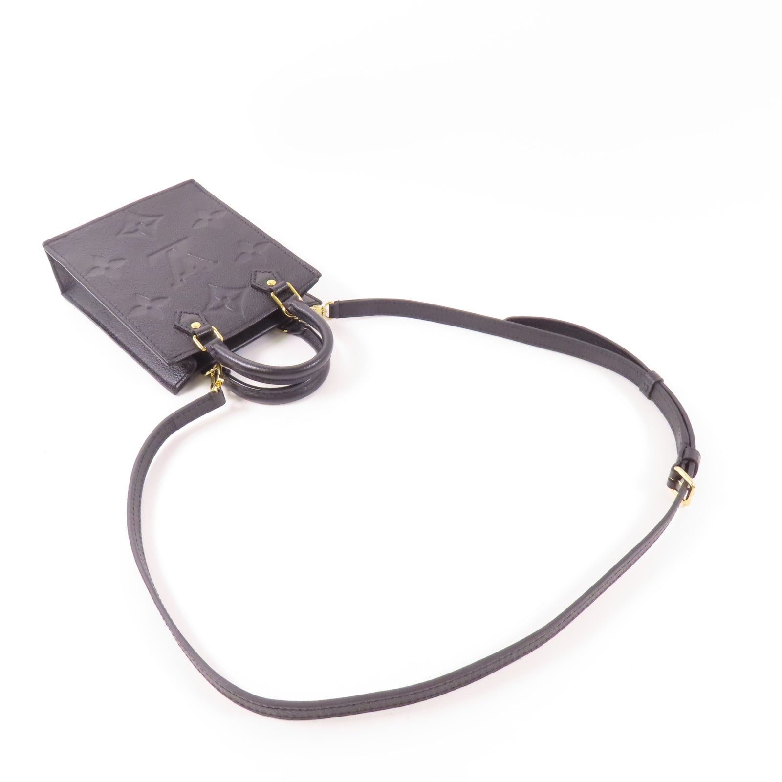 LOUIS VUITTON LV SHW Petit Sac Plat 2 Way Bag M80478 Monogram Empreinte Black