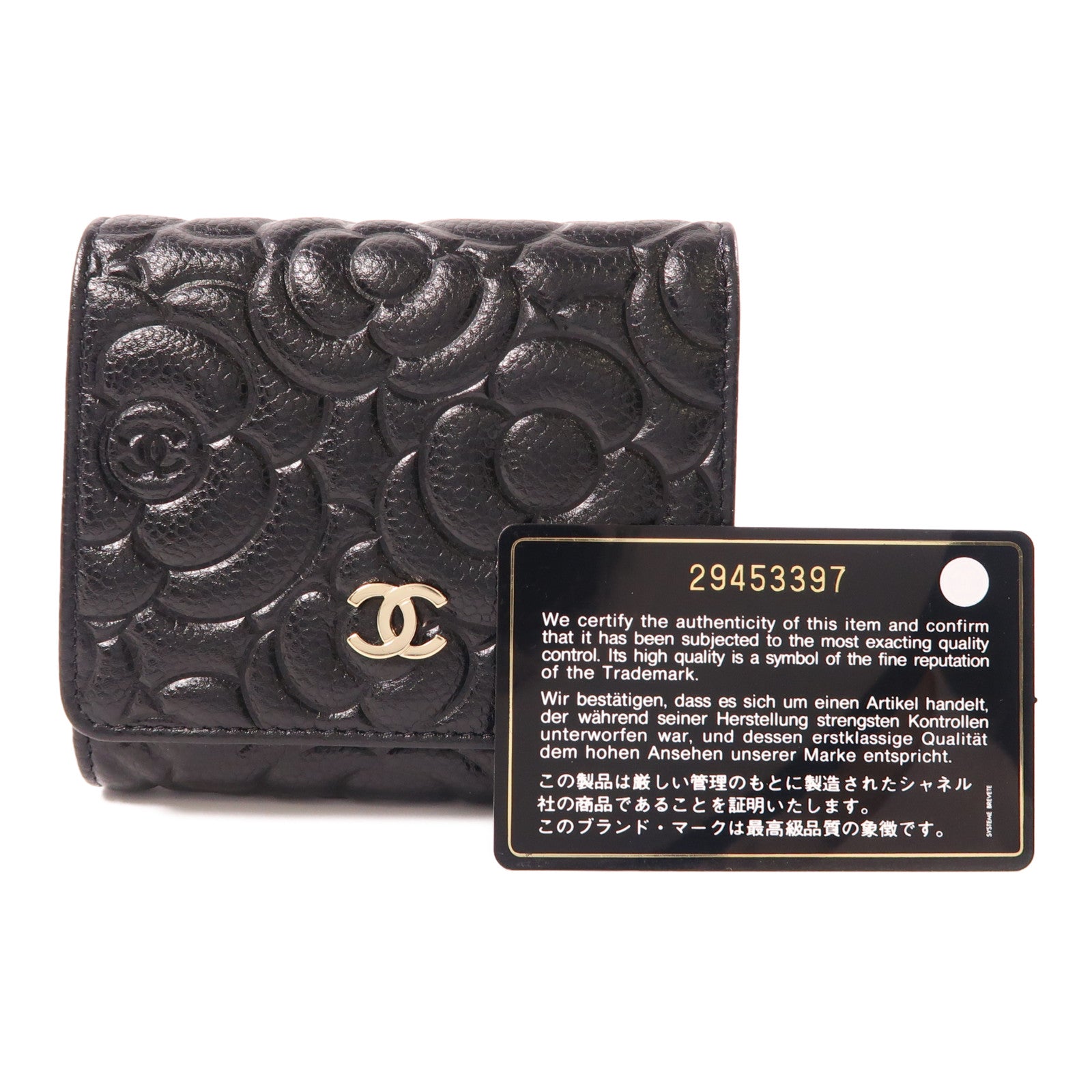 CHANEL 牛皮皮革Wallet金扣錢包