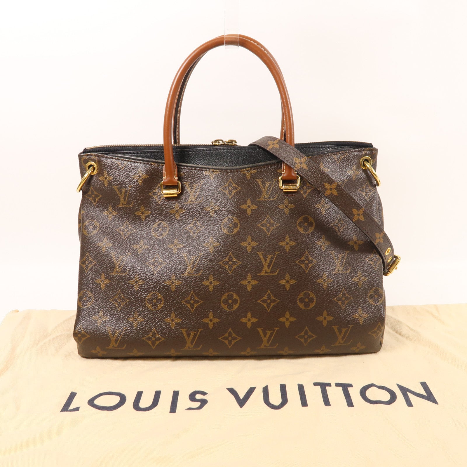 LOUIS VUITTON LV GHW Pallas 2 Way Bag M41064 Monogram Brown
