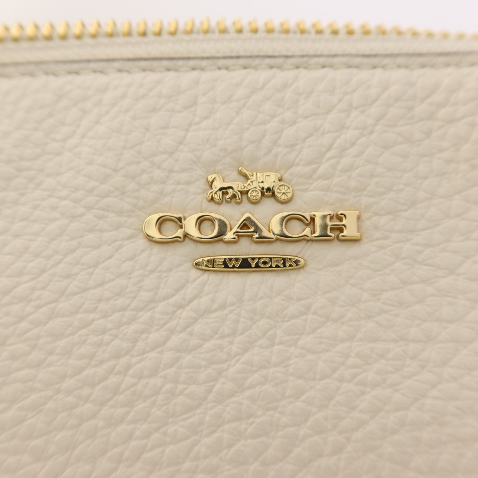 COACH 牛皮皮革Handbag金扣手挽袋