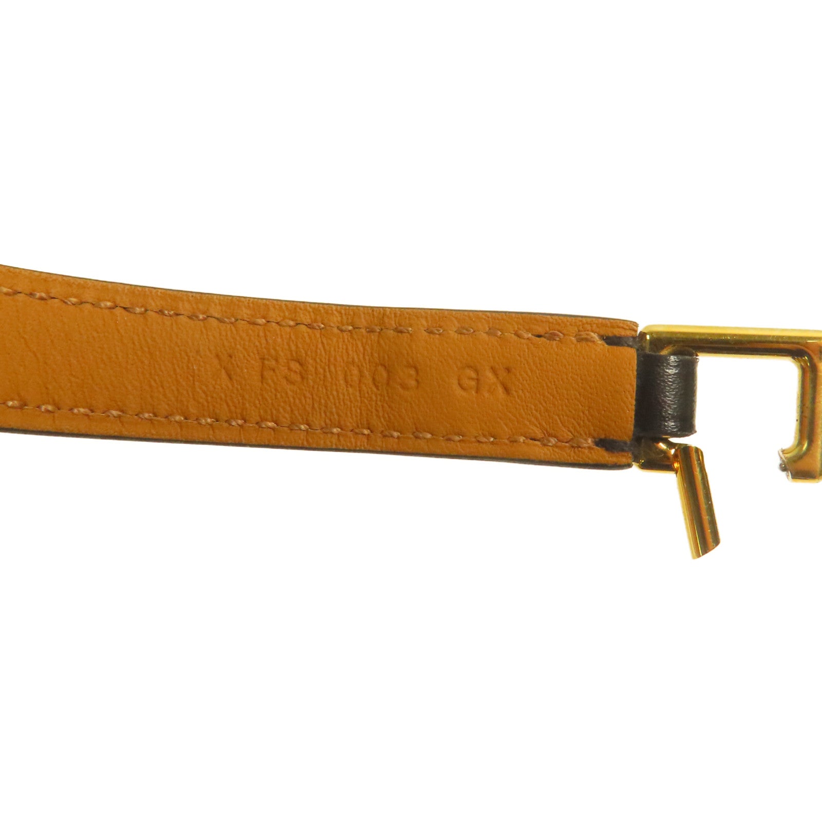 HERMES 皮革CDC Bracelet XS金扣手帶Noir