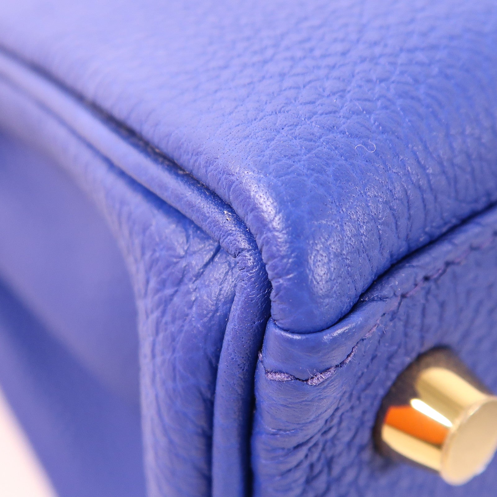 HERMES Togo皮革Kelly 25金扣手挽肩背兩用袋Bleu Royal