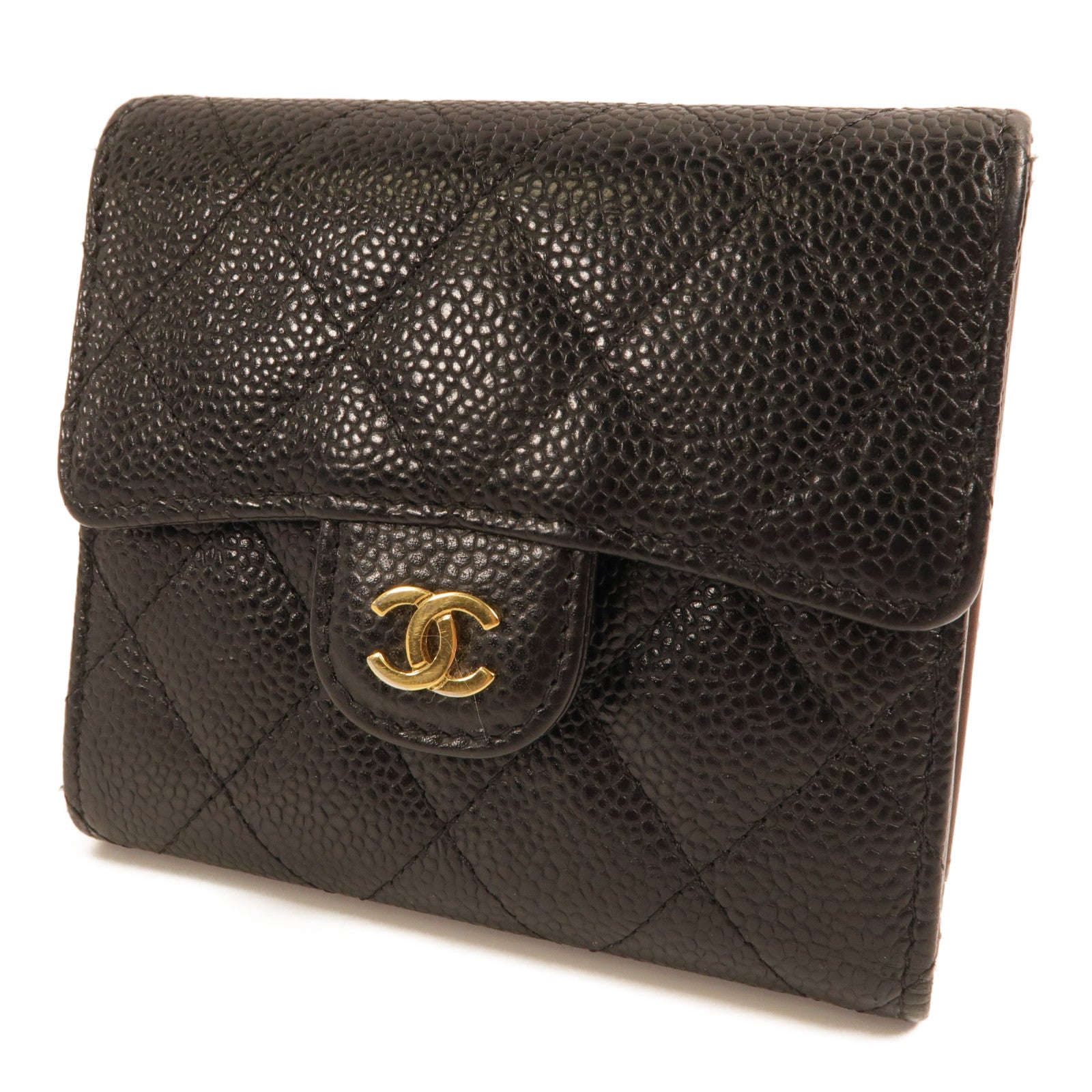CHANEL 牛皮皮革Wallet金扣錢包