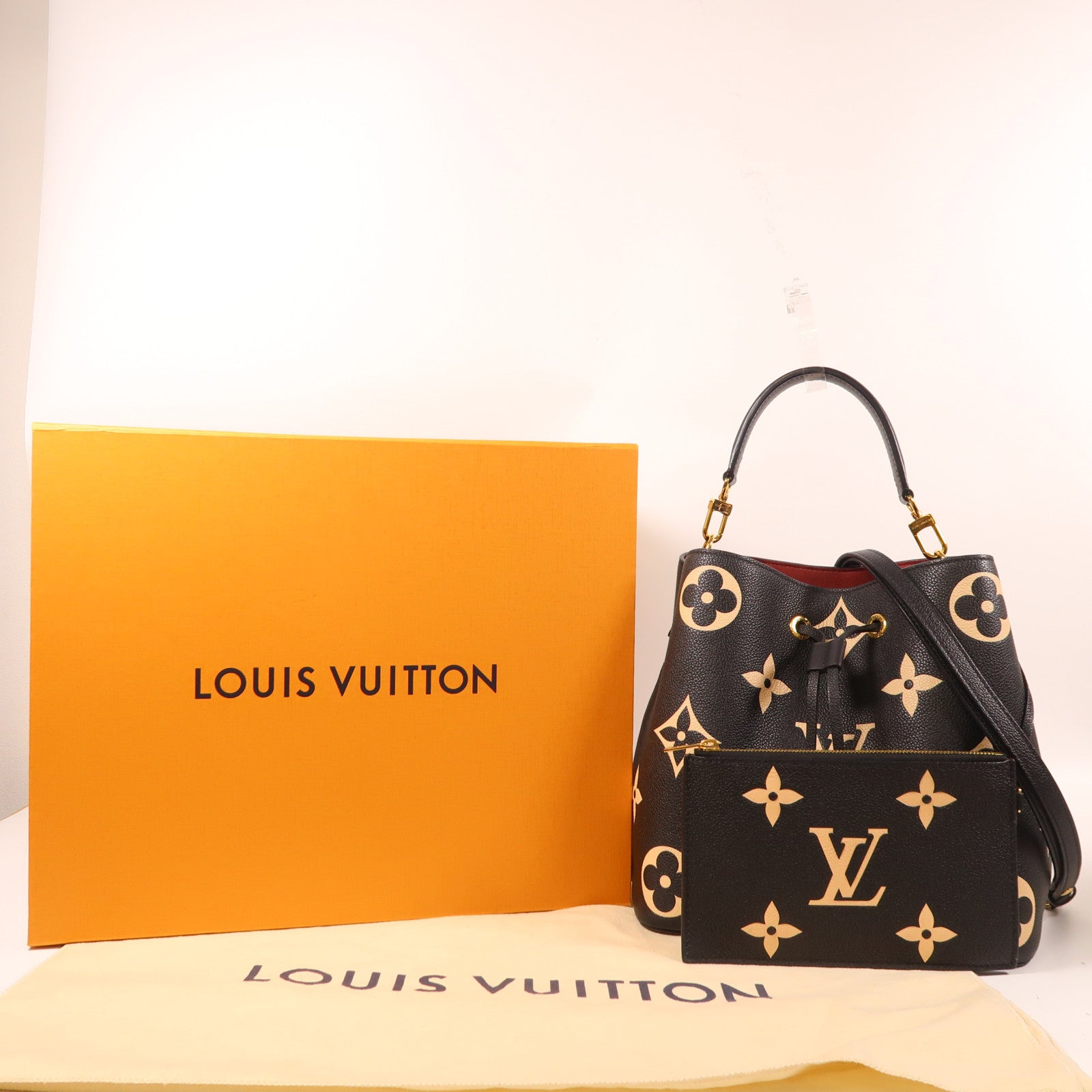 LOUIS VUITTON Monogram Empreinte NeoNoe MM金扣手挽肩背兩用袋