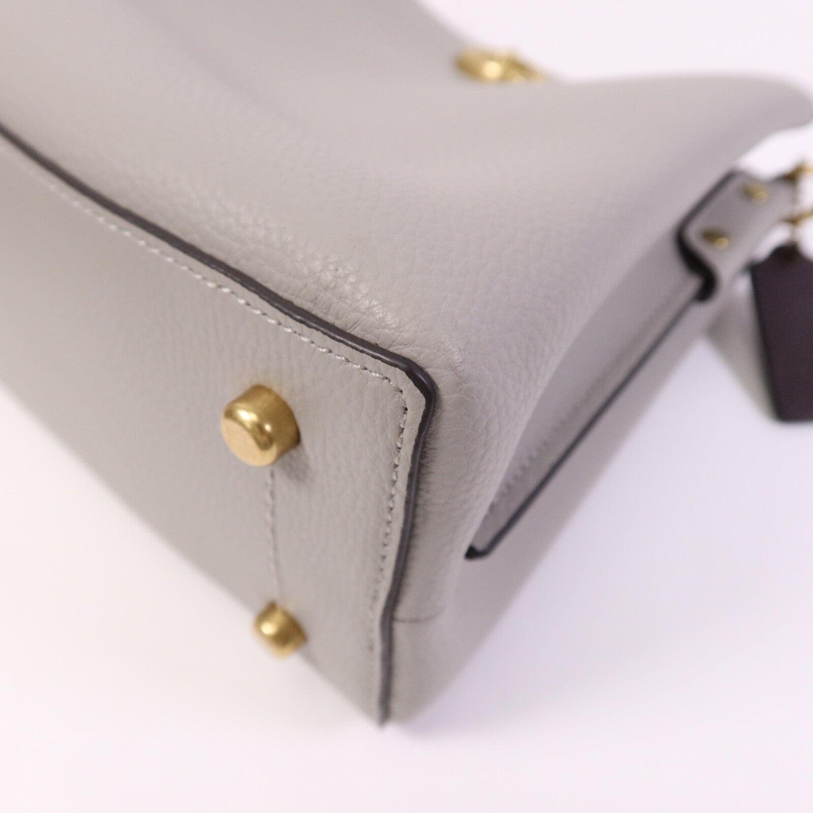 COACH 牛皮皮革Shoulder Bag金扣手挽袋