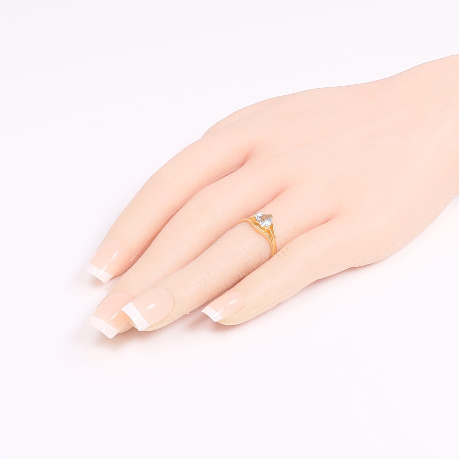 JEWELRY 【激減優惠】14K黃金Aquamarine Ring藍晶戒指US#6