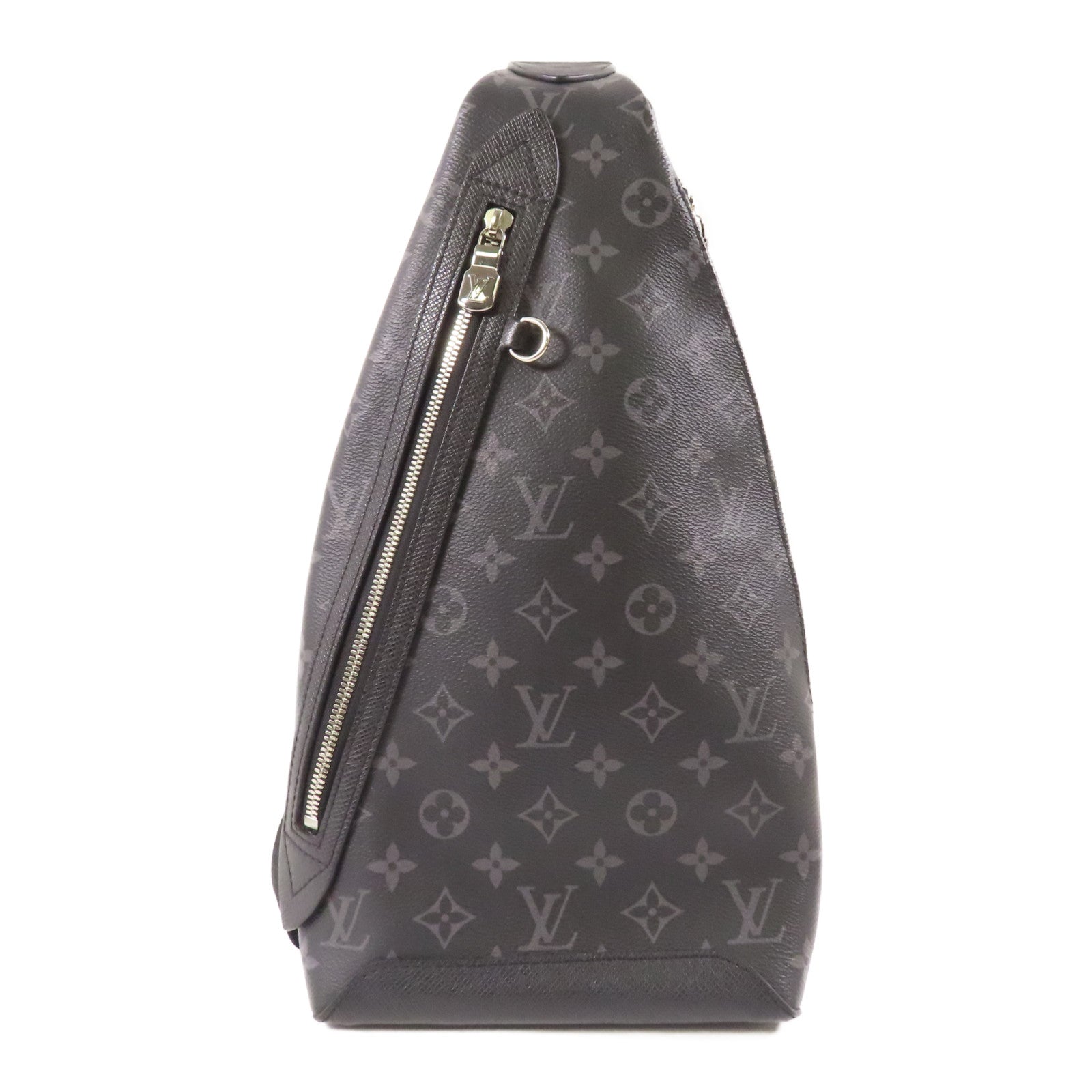 LOUIS VUITTON Monogram/Taiga Duo Slingbag銀扣肩背袋