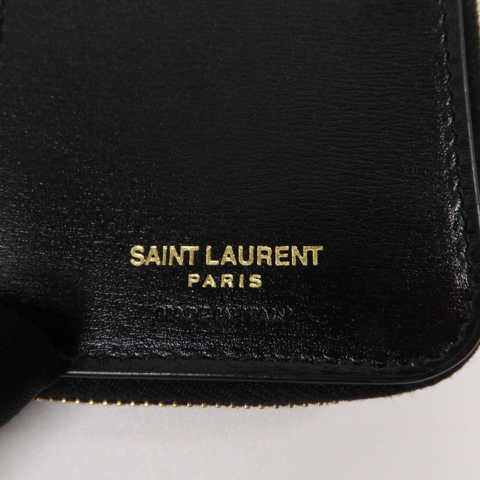 SAINT LAURENT 牛皮皮革Tiny Cassandre Zip Wallet錢包