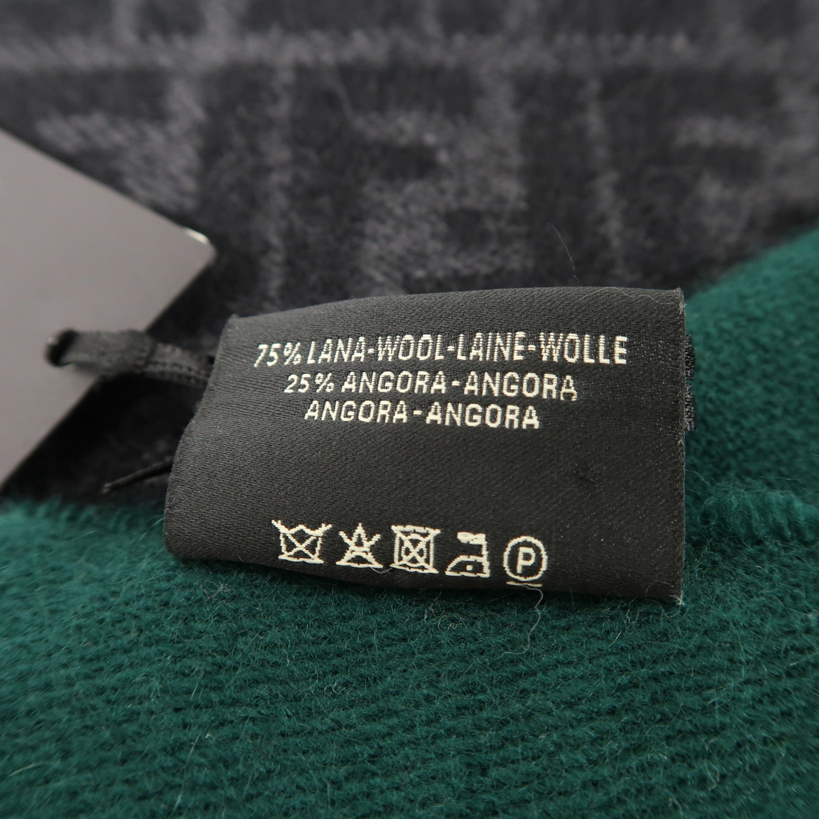 FENDI 羊毛/安哥拉毛Muffler圍巾灰色/綠色/黑色