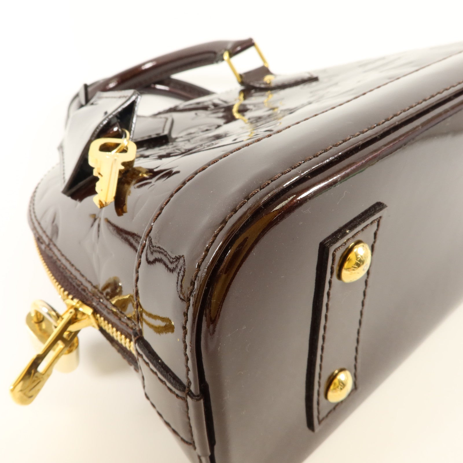 LOUIS VUITTON Vernis Alma BB金扣手挽肩背兩用袋
