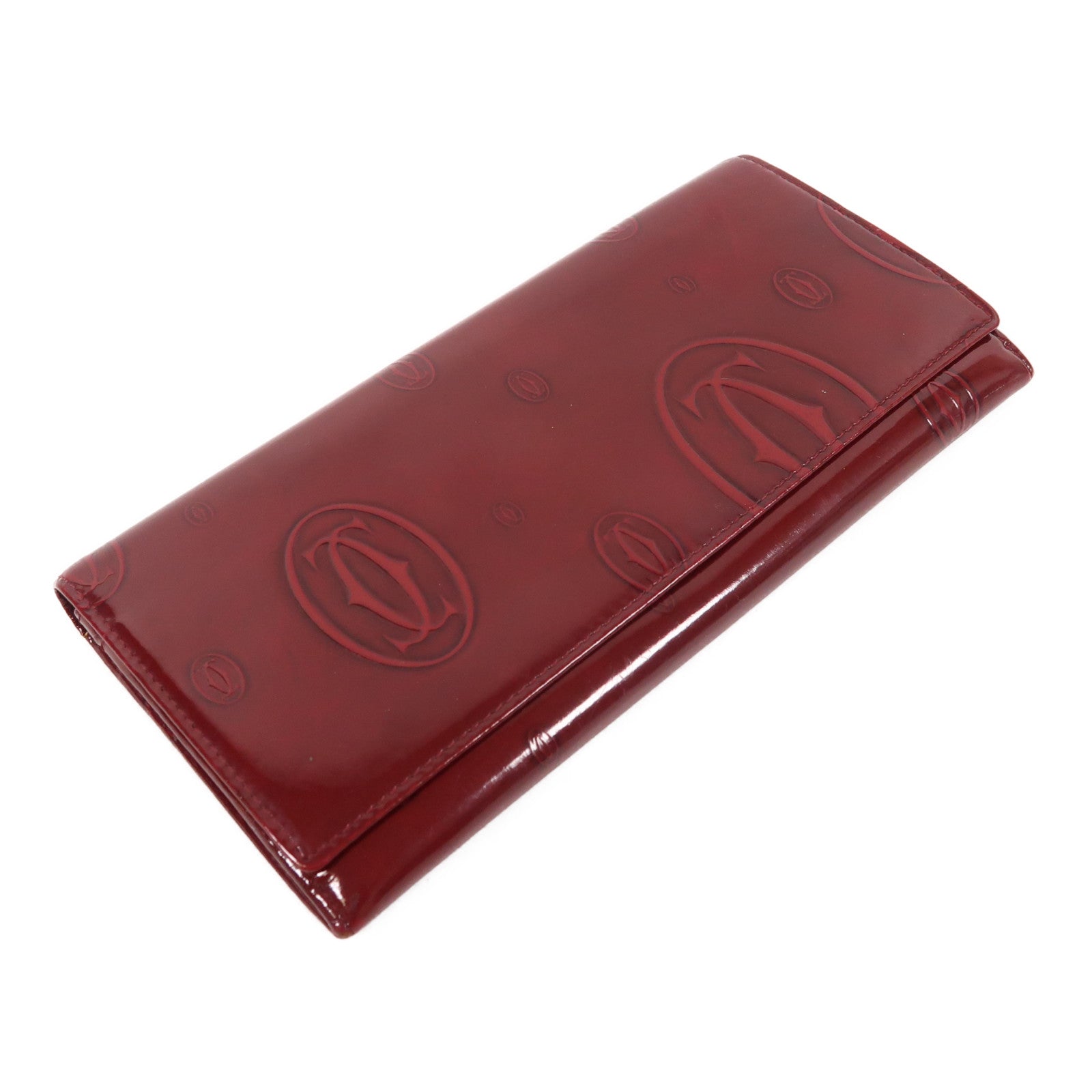 CARTIER 漆皮皮革Long Wallet銀扣長錢包