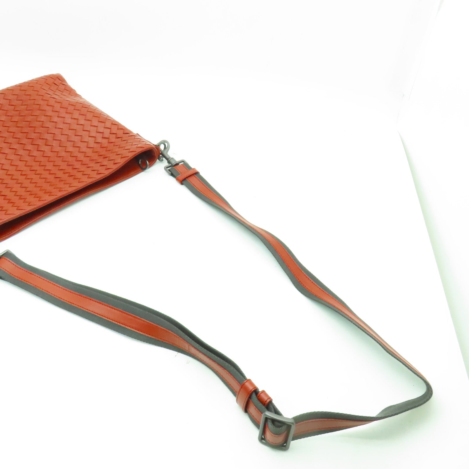 BOTTEGA VENETA 【激減優惠】織紋皮革Cross Carry Bag肩背袋紅色