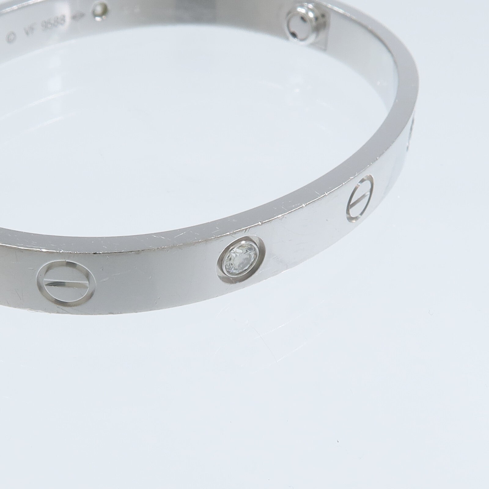CARTIER 18K白金Love Bangle 4P Diamond鑽石手鐲
