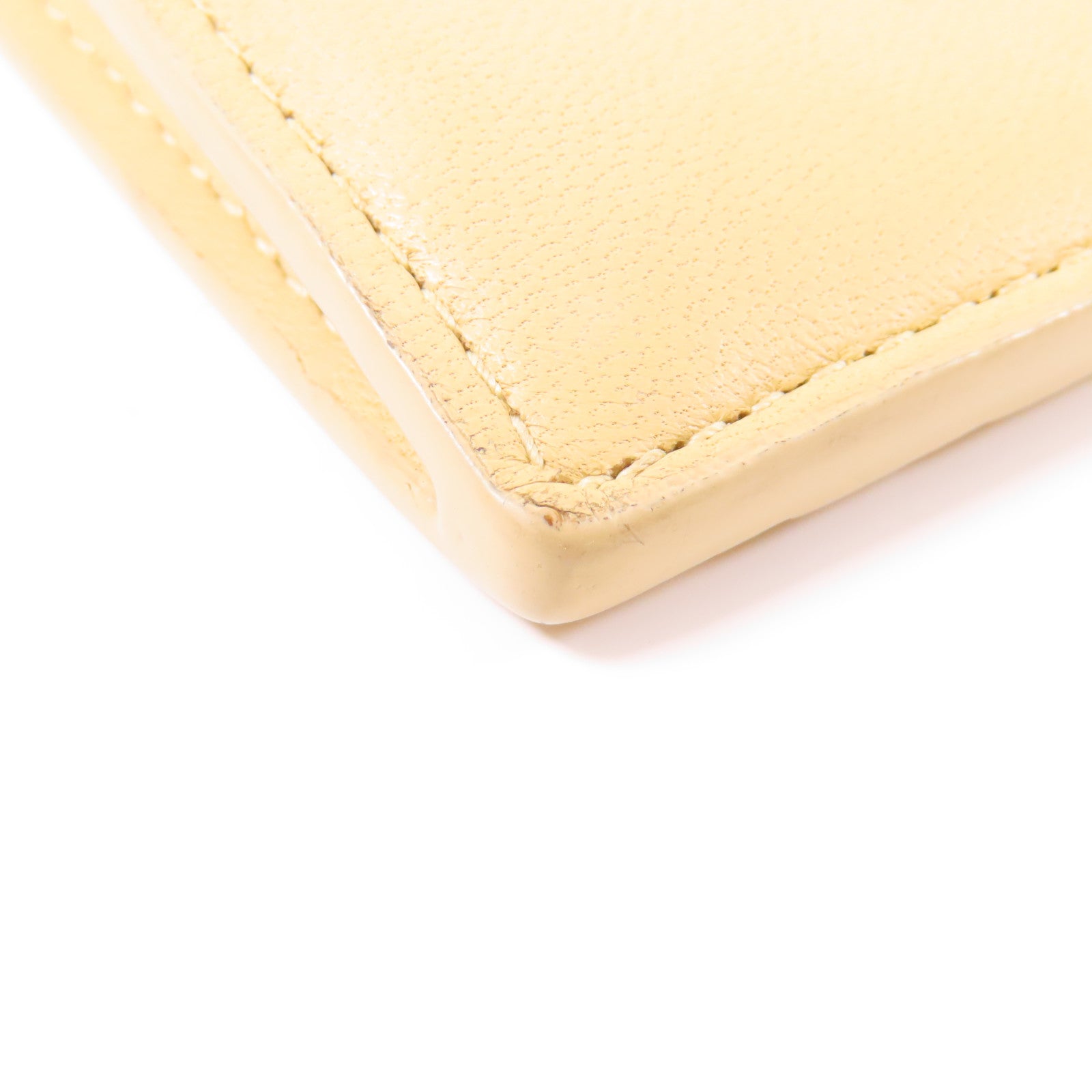 BOTTEGA VENETA 【激減優惠】牛皮皮革Card Case金扣卡片套黃色