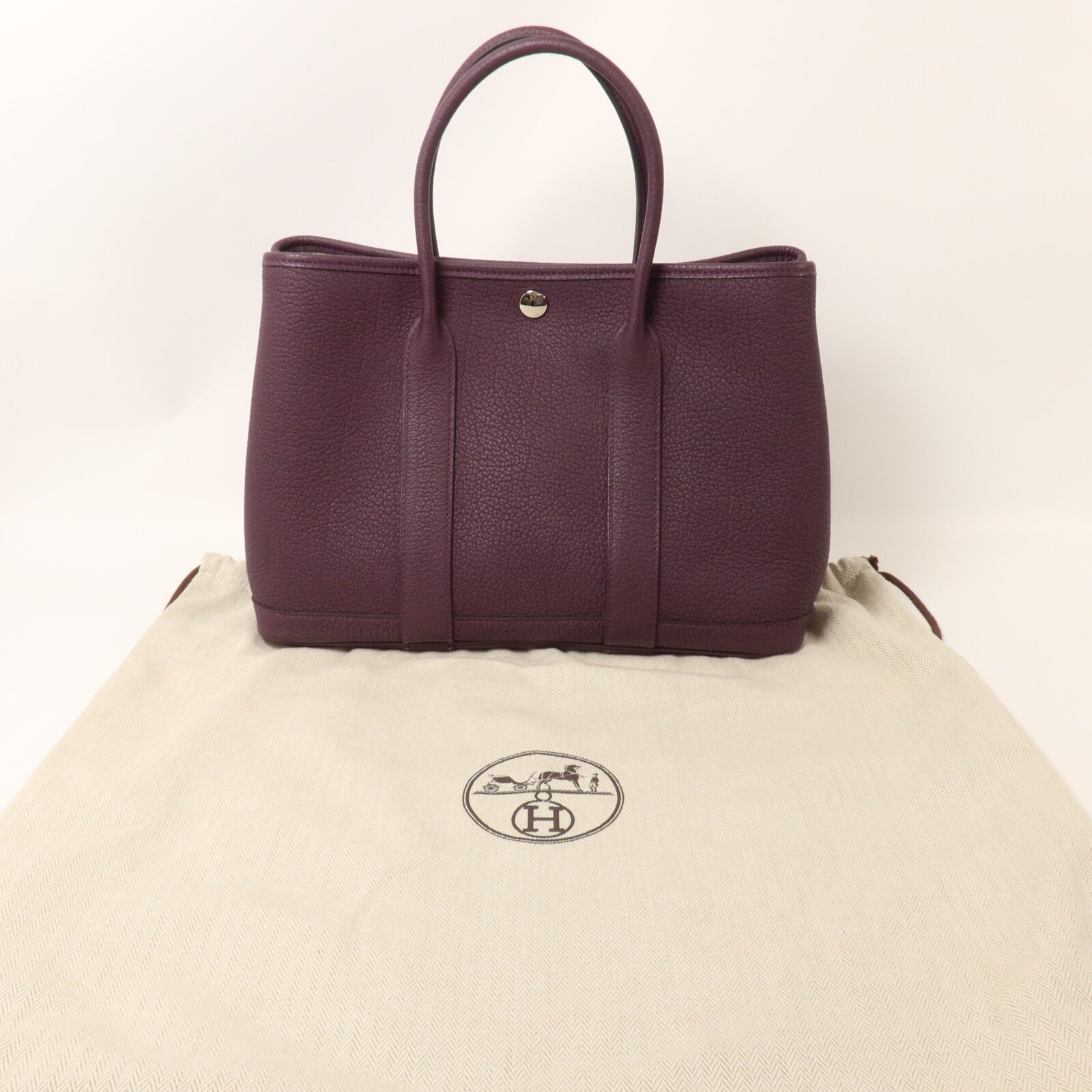 HERMES Negonda皮革Garden Party TPM手挽袋Cassis