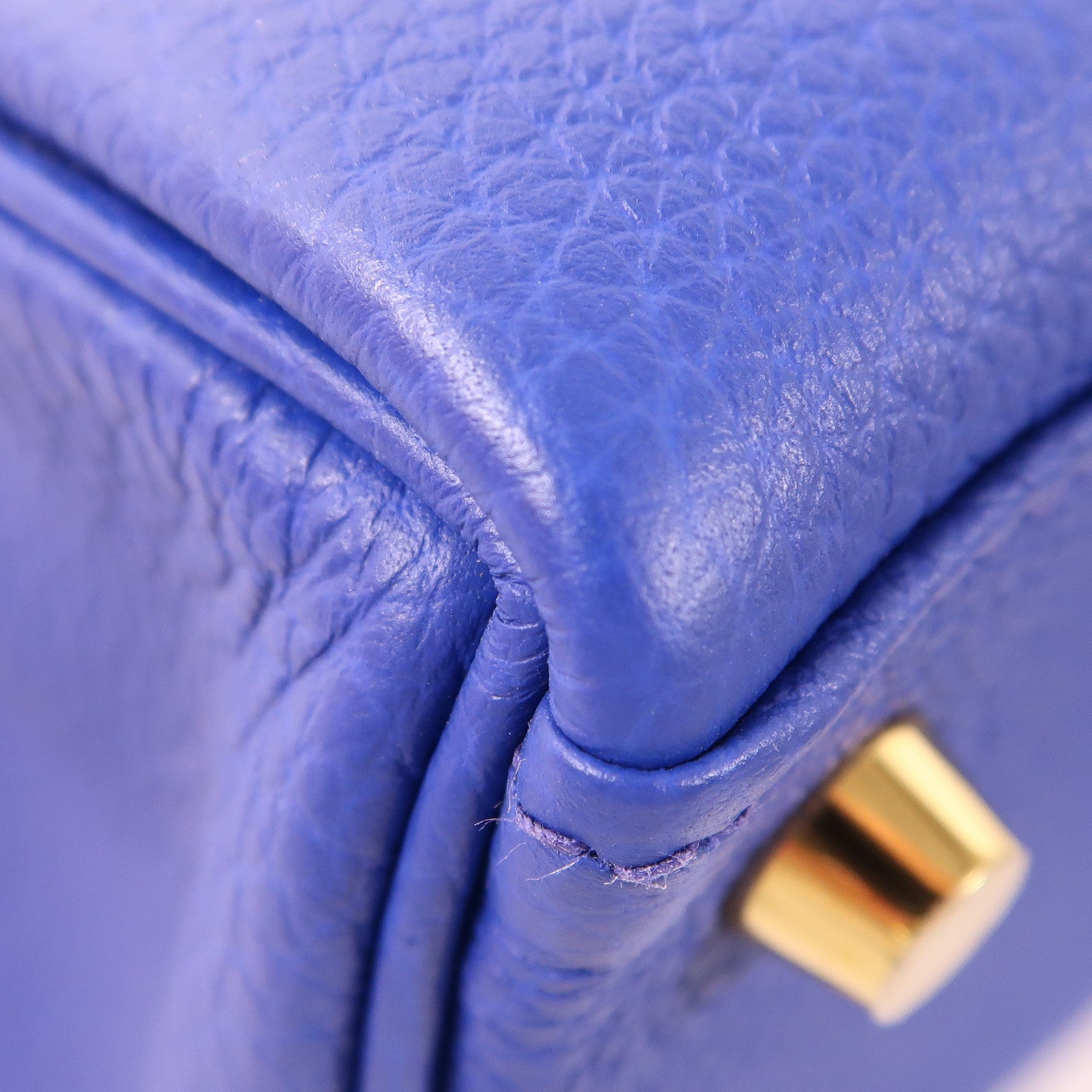 HERMES Togo皮革Kelly 25金扣手挽肩背兩用袋Bleu Royal
