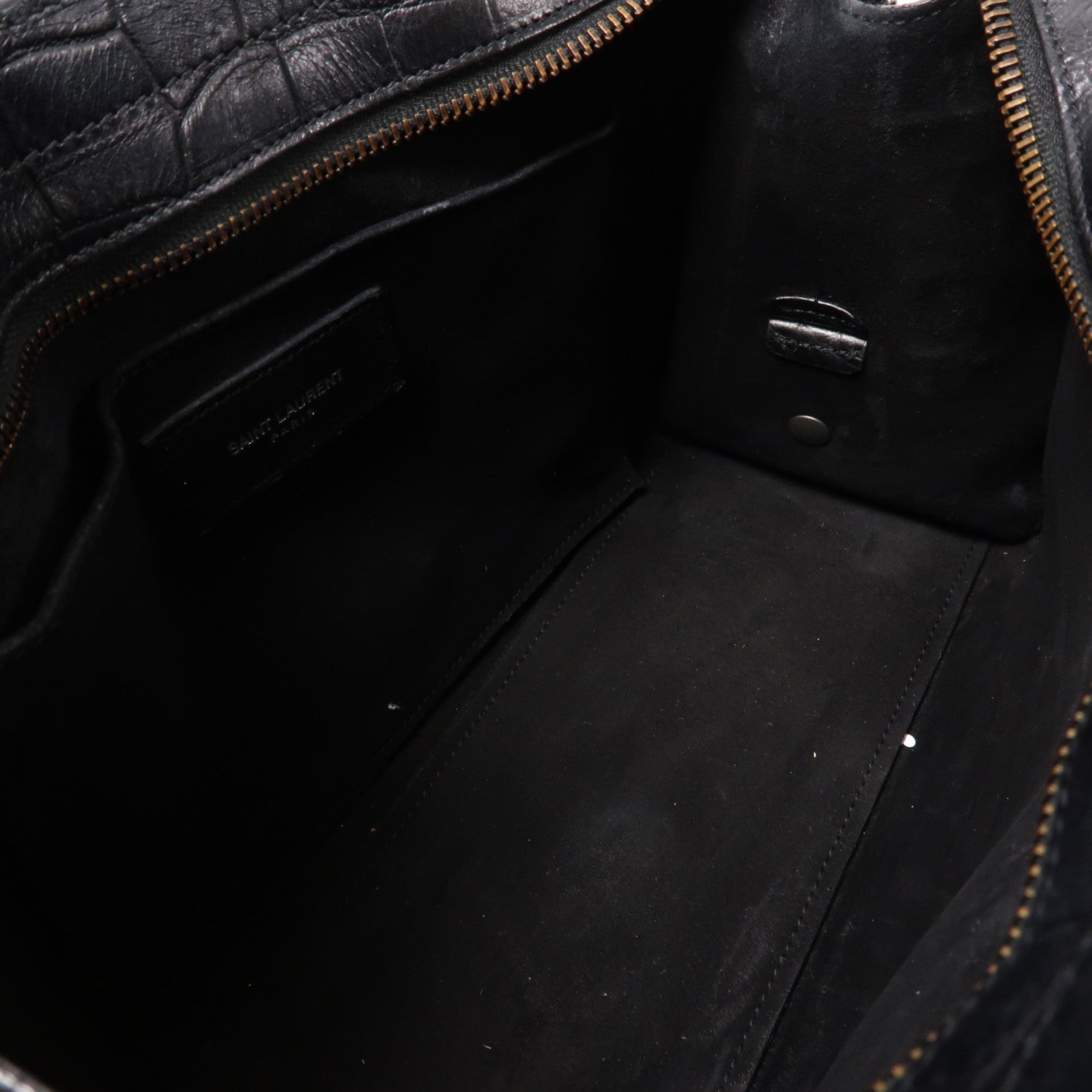 SAINT LAURENT 牛皮皮革Cabas手挽肩背兩用袋黑色