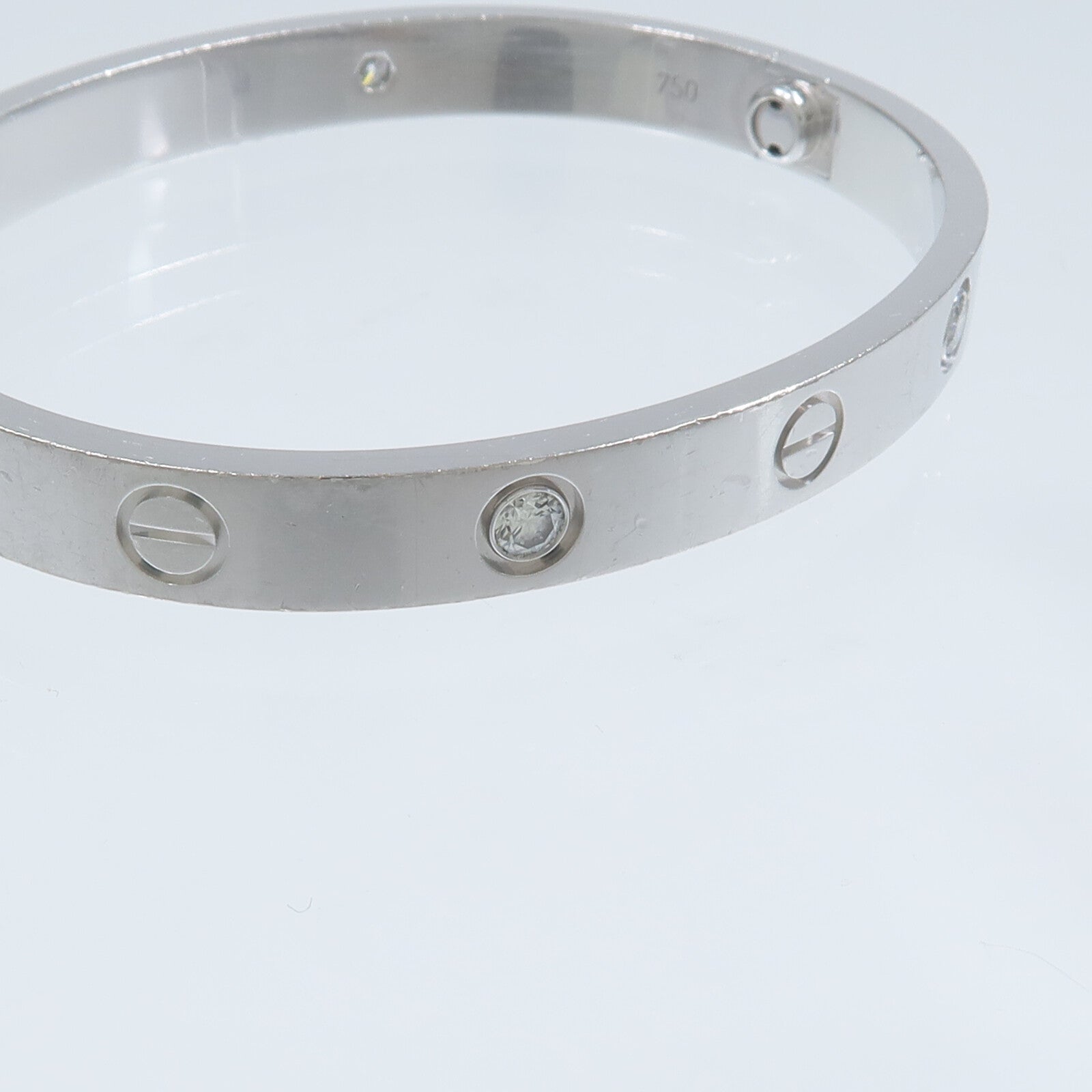 CARTIER 18K白金Love Bangle 4P Diamond鑽石手鐲