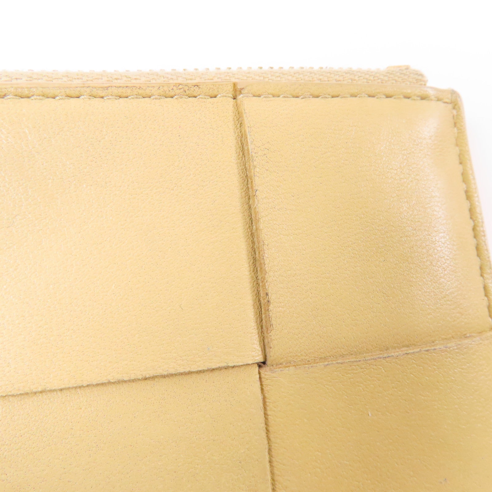 BOTTEGA VENETA 【激減優惠】牛皮皮革Card Case金扣卡片套黃色