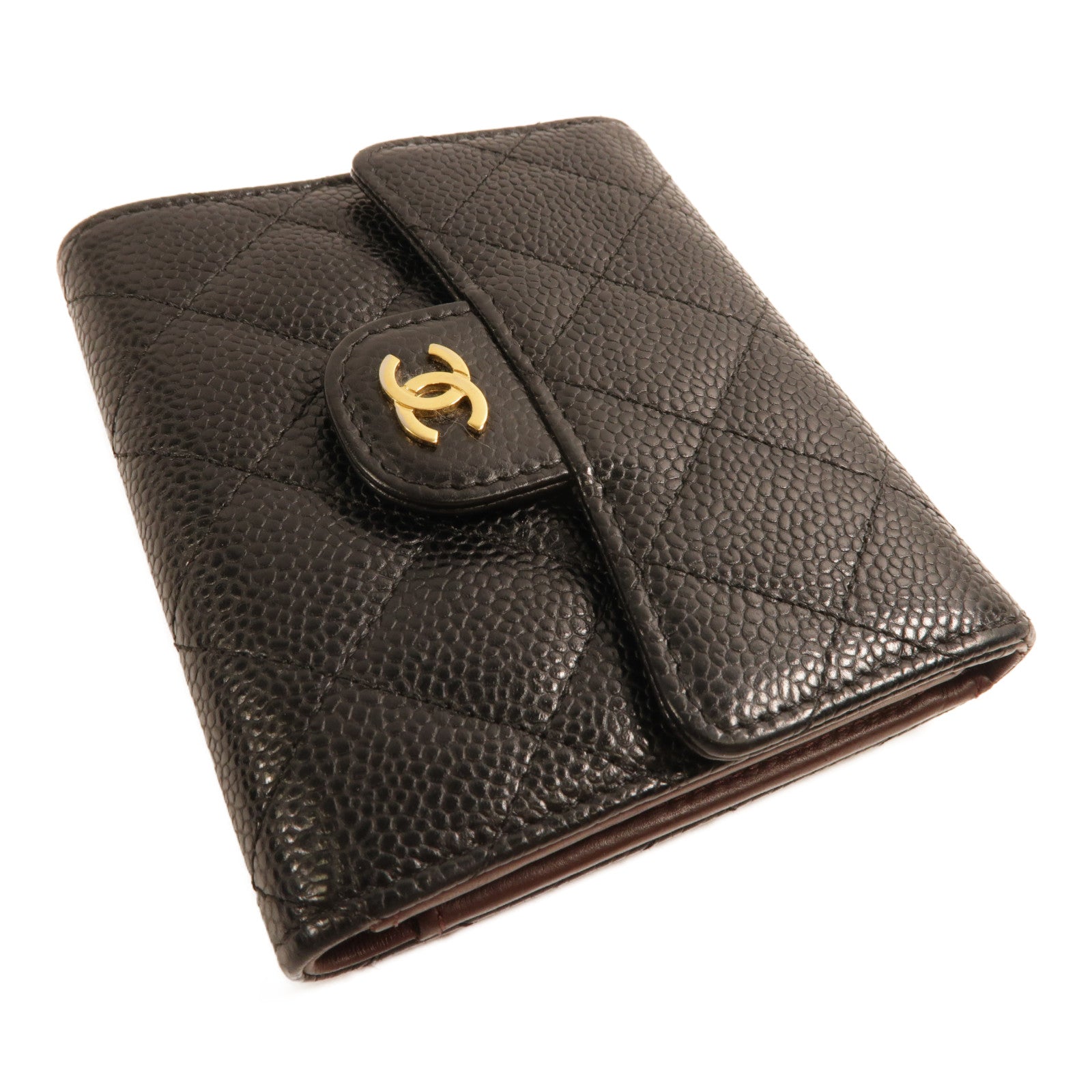CHANEL 牛皮皮革Wallet金扣錢包