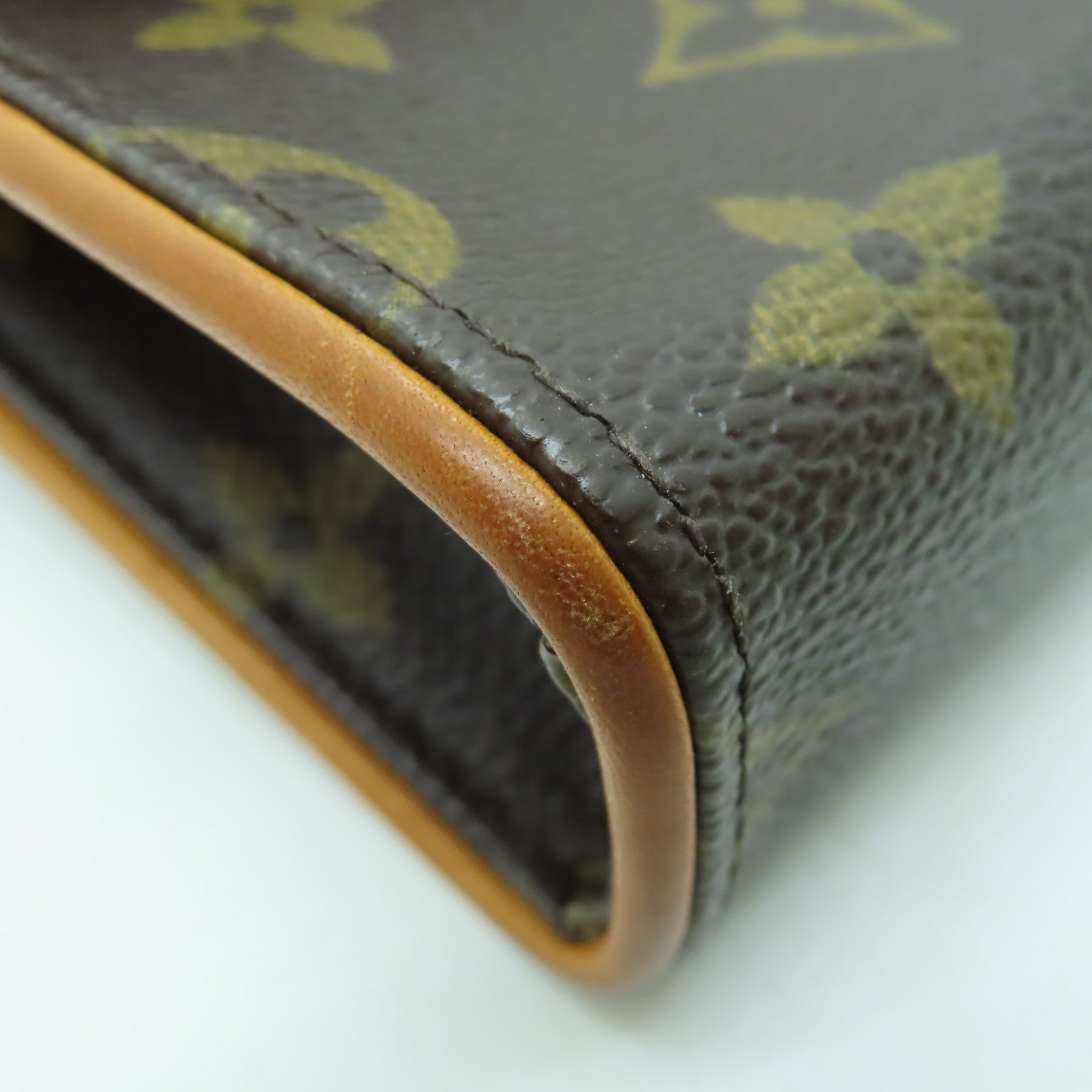 LOUIS VUITTON 【激減優惠】Monogram Pochette Florentine金扣腰包棕色
