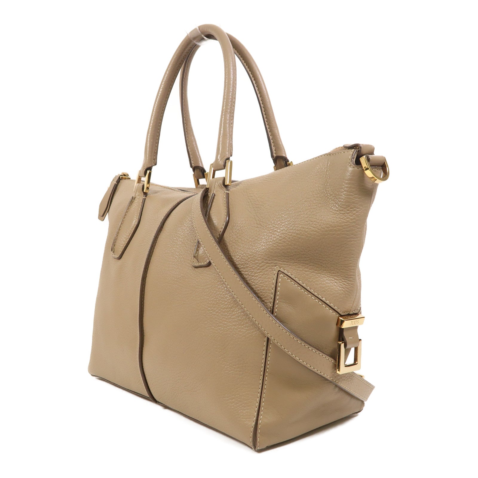 TOD'S 【激減優惠】牛皮皮革2 Way Shoulder金扣手挽肩背兩用袋