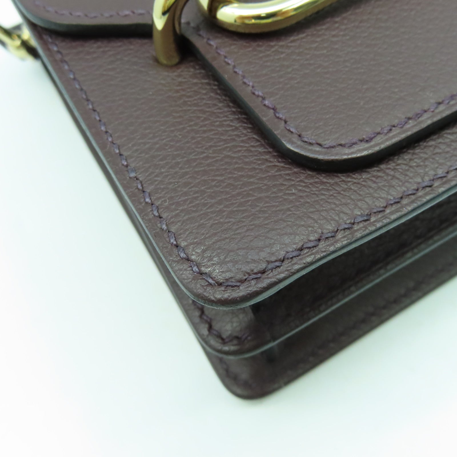 HERMES 【激減優惠】Evercolor皮革Mini Roulis金扣肩背袋深紫色
