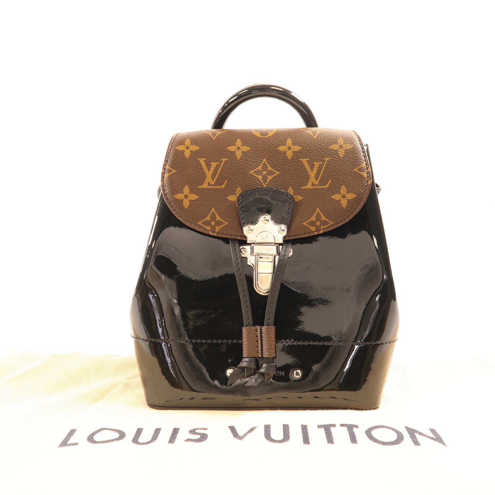 LOUIS VUITTON LV SHW Hot Springs Backpack M55769 Monogram Vernis Brown Black