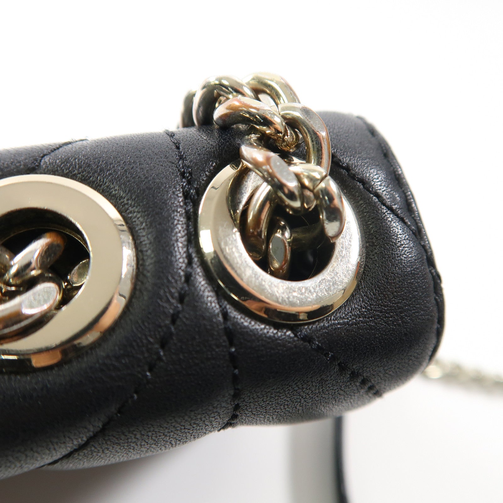 Kate Spade 牛皮皮革Briar Lane Quilted Mini Emelyn金扣鏈帶肩背袋黑色