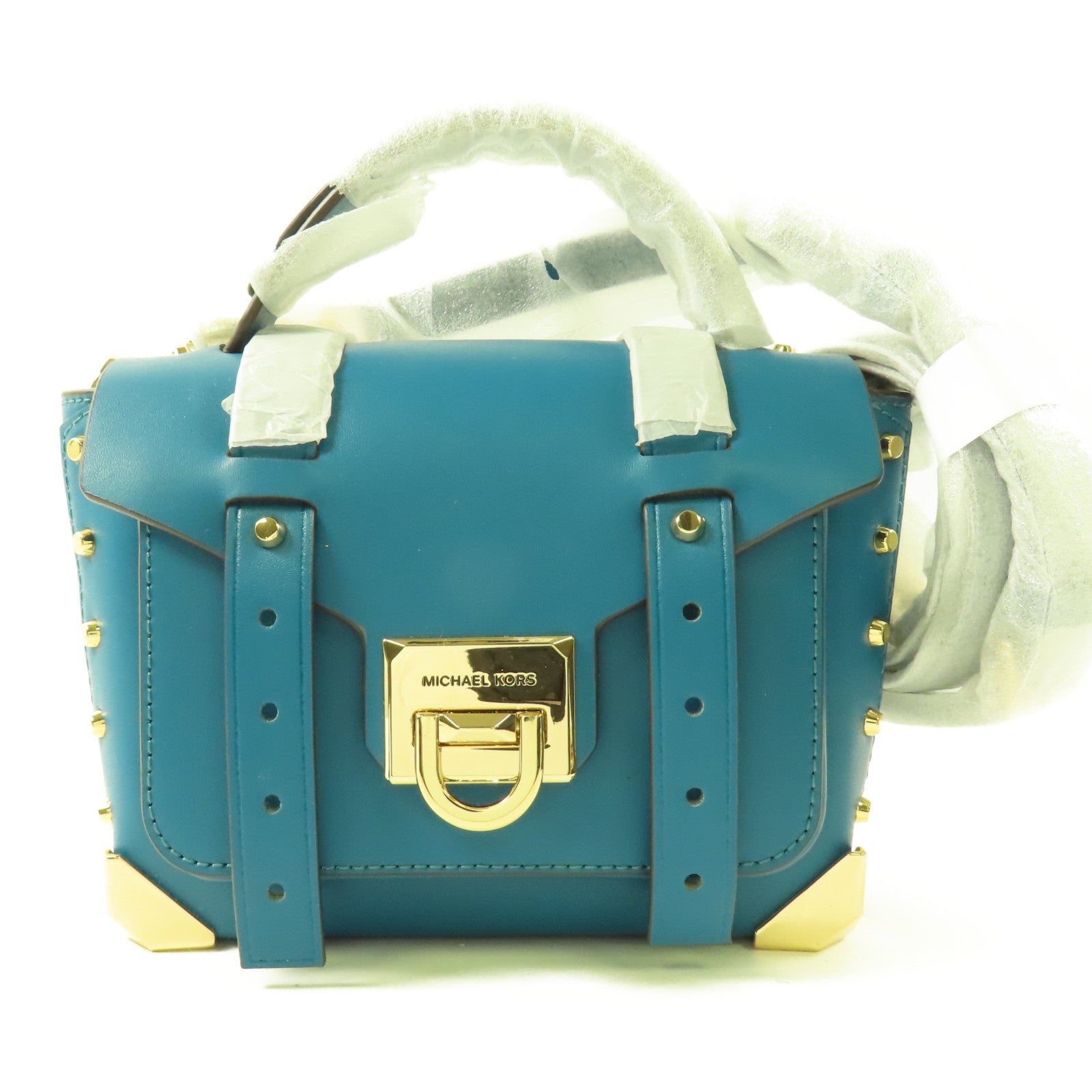 Michael Kors 牛皮皮革Mini Manhattan金扣手挽肩背兩用袋