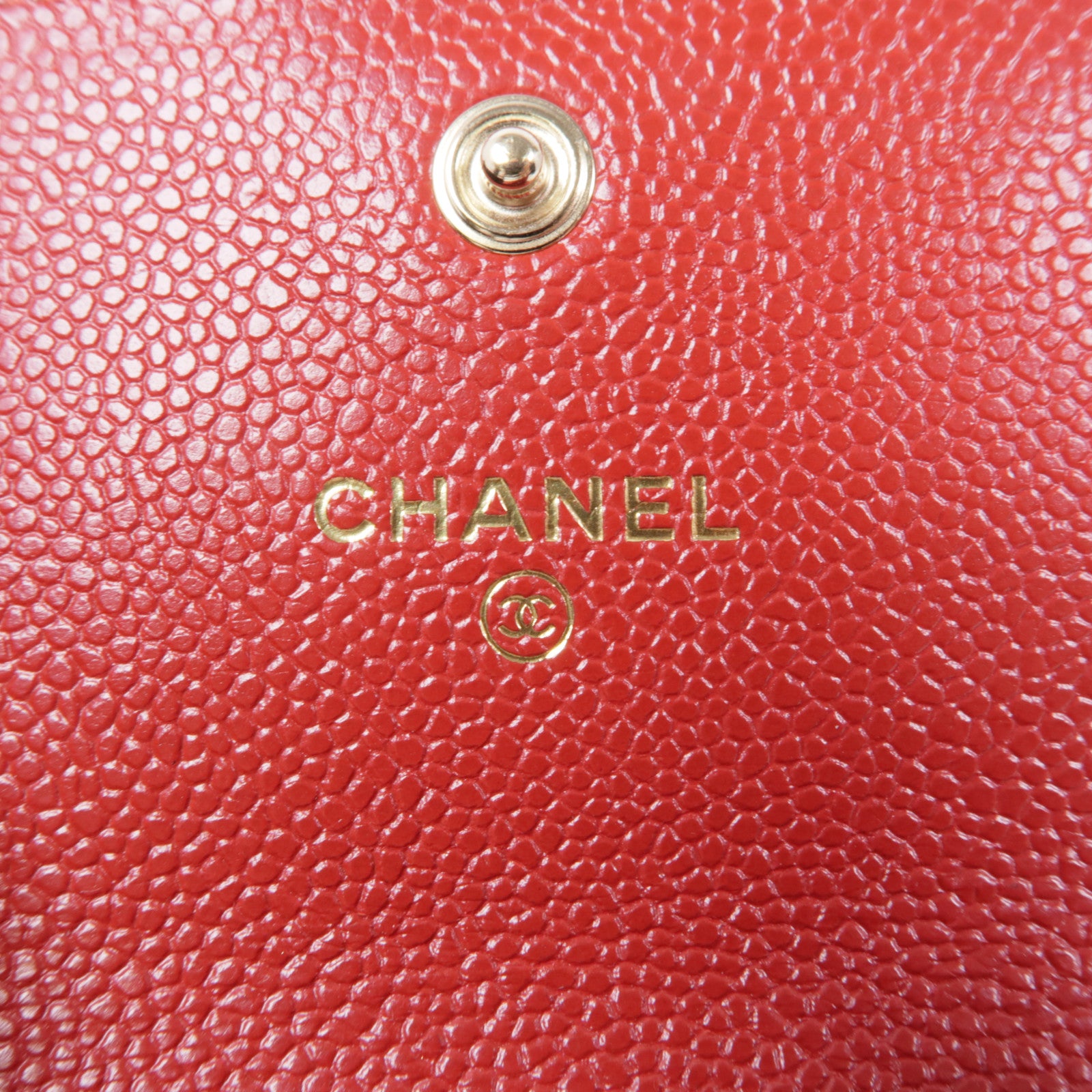 CHANEL 牛皮皮革Boy金扣卡片套/零錢包