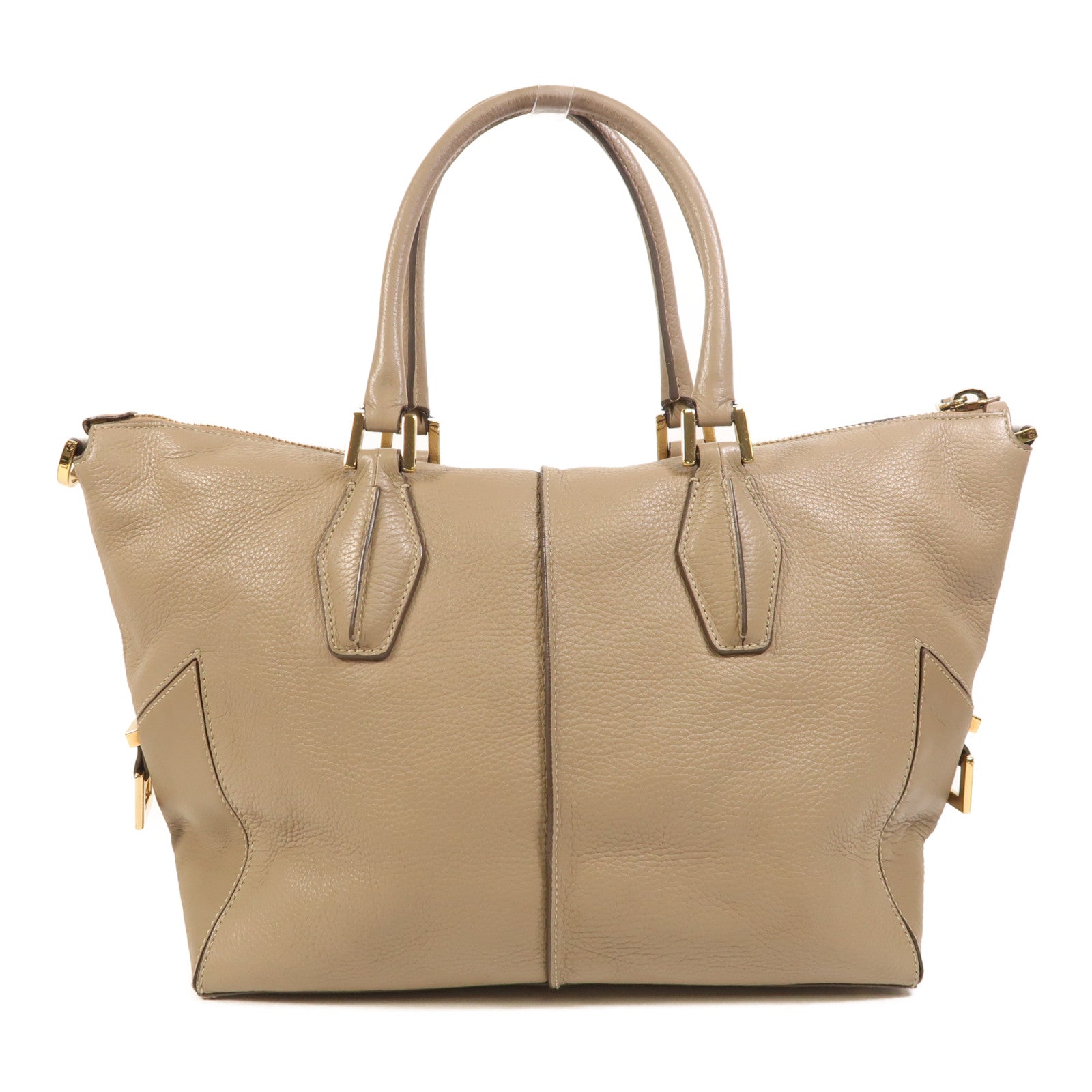 TOD'S 【激減優惠】牛皮皮革2 Way Shoulder金扣手挽肩背兩用袋
