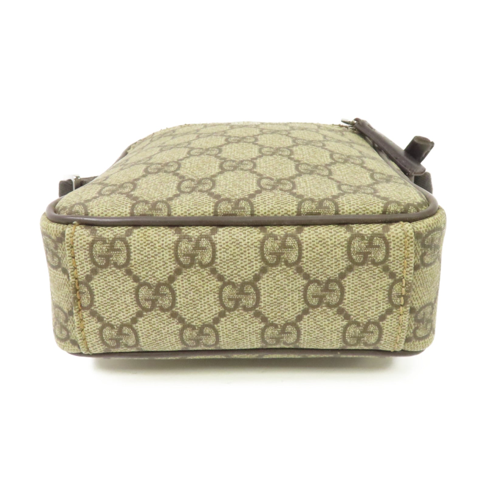 GUCCI 塗層帆布Shoulder Bag銀扣肩背袋啡色