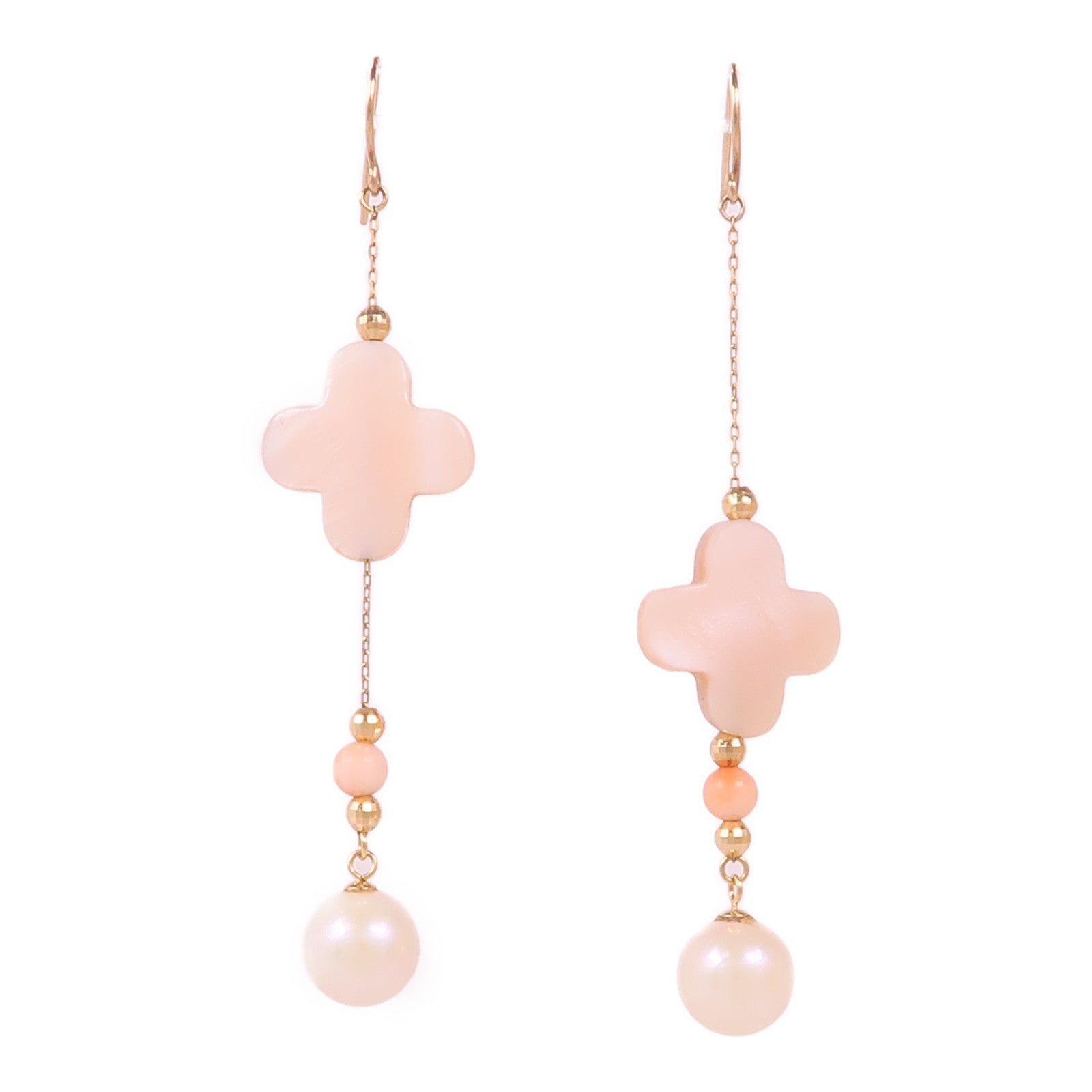JEWELRY 10K黃金/珊瑚/珍珠Pearl Earrings耳環