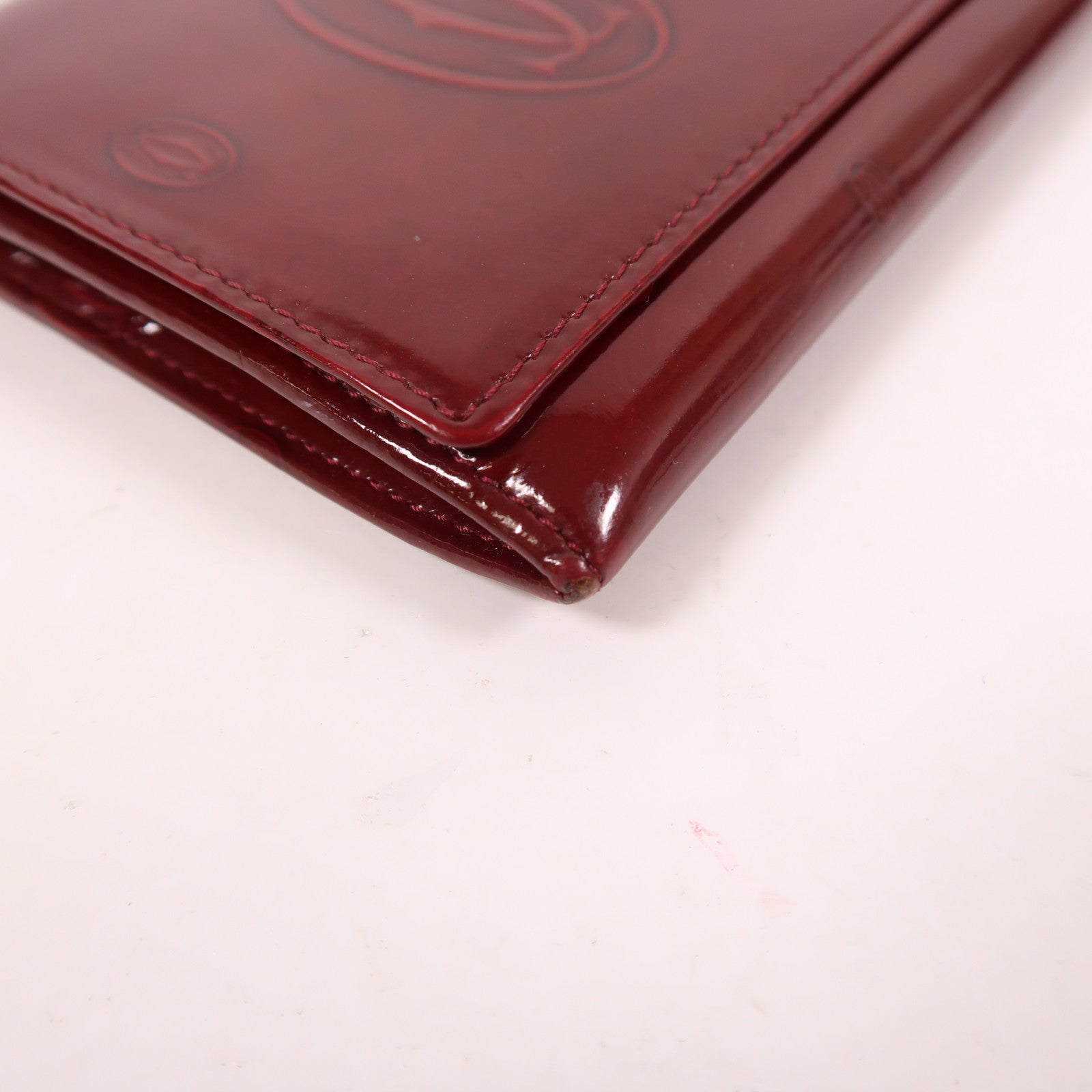 CARTIER 漆皮皮革Long Wallet銀扣長錢包