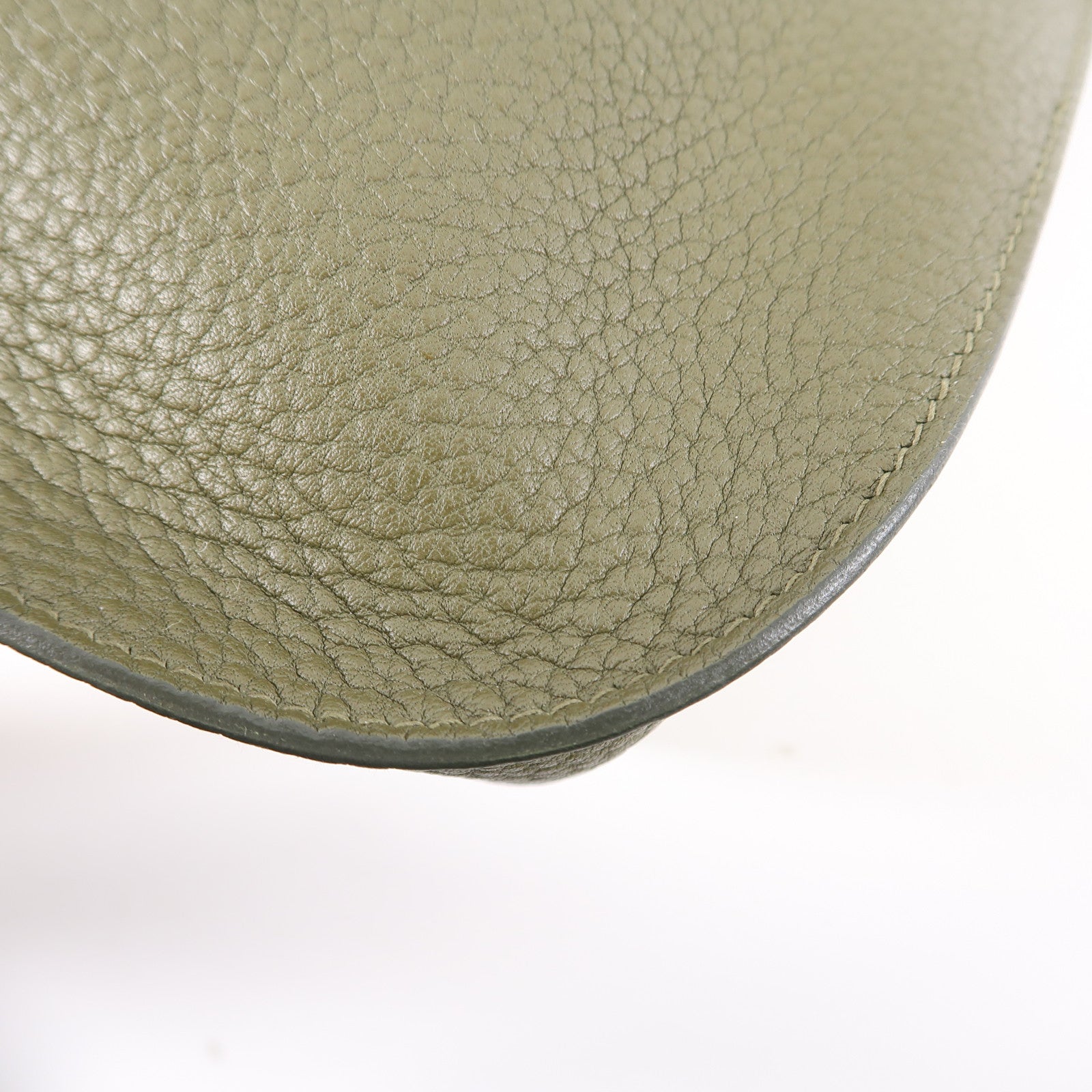 HERMES Clemence皮革Jypsiere 31銀扣肩背袋Vert Veronese綠色