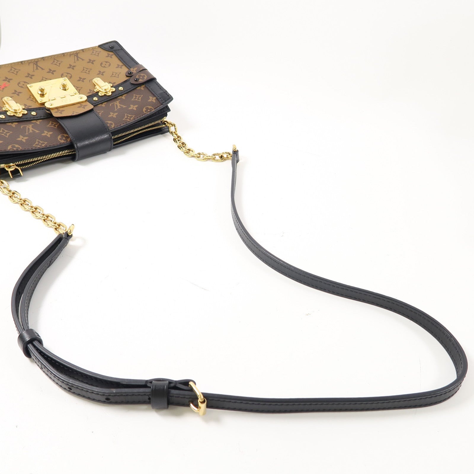 LOUIS VUITTON (PRICE DOWN) LV GHW Trunk Clutch Shoulder Bag M43596 Monogram Brown