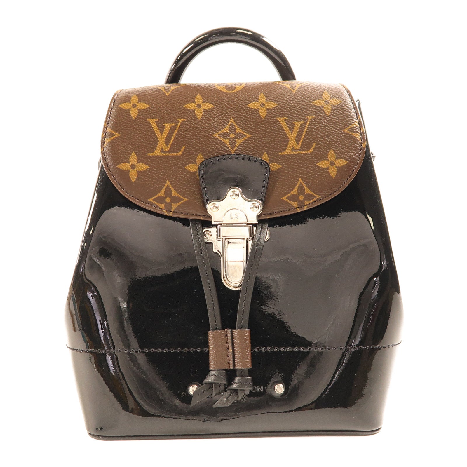 LOUIS VUITTON LV SHW Hot Springs Backpack M55769 Monogram Vernis Brown Black