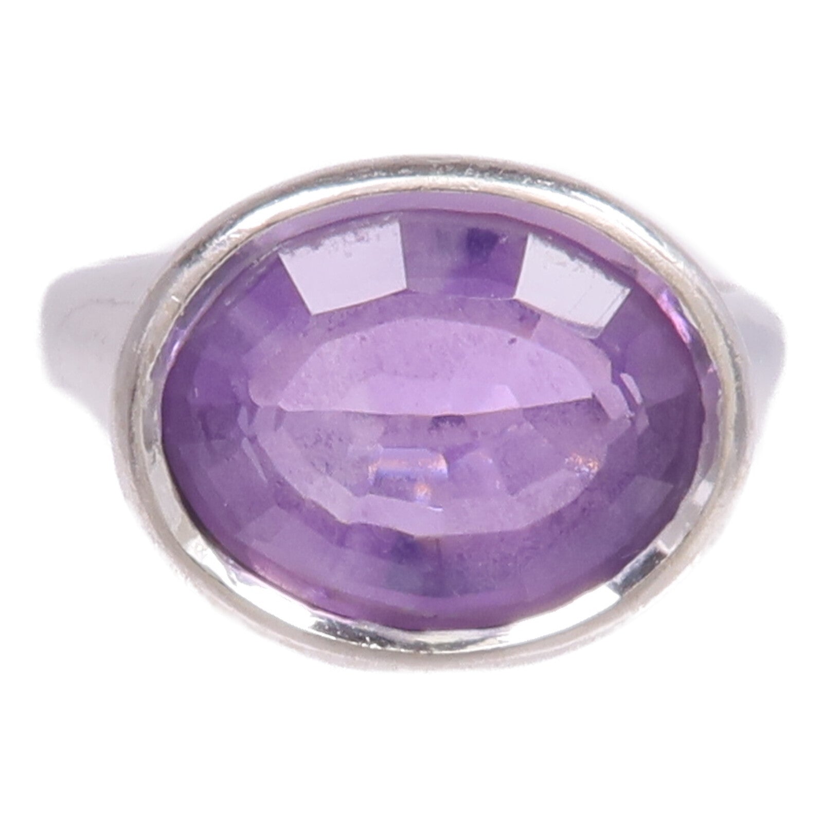 JEWELRY 18K白金Amethyst Ring紫晶戒指US#7