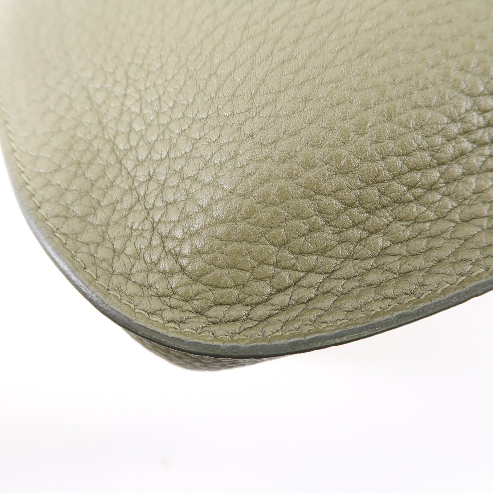 HERMES Clemence皮革Jypsiere 31銀扣肩背袋Vert Veronese綠色