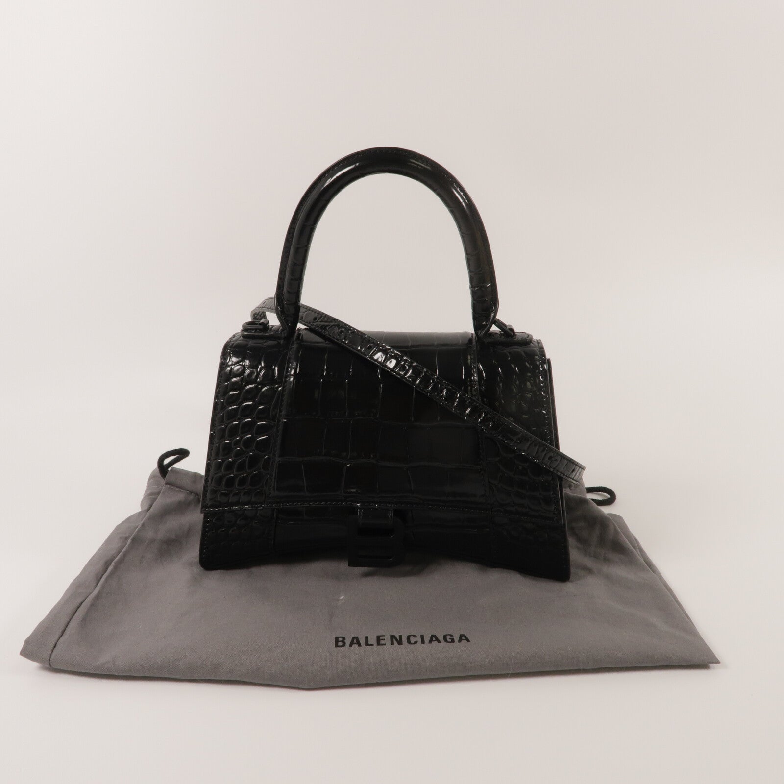 BALENCIAGA 牛皮皮革Hourglass Small手挽肩背兩用袋