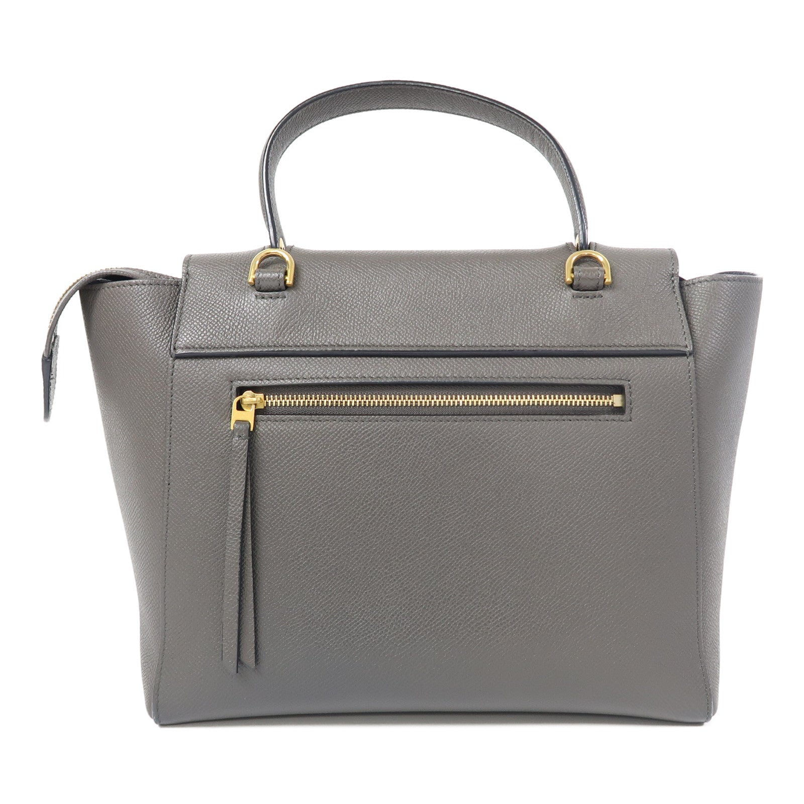 CELINE 牛皮皮革Belt Bag金扣手挽肩背兩用袋灰色