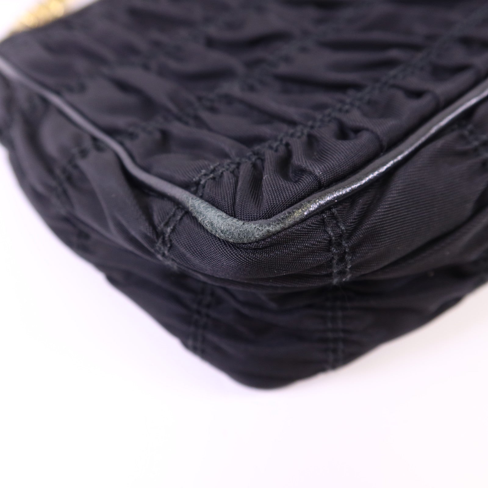 PRADA 尼龍Chain Shoulder Bag金扣鏈帶肩背袋