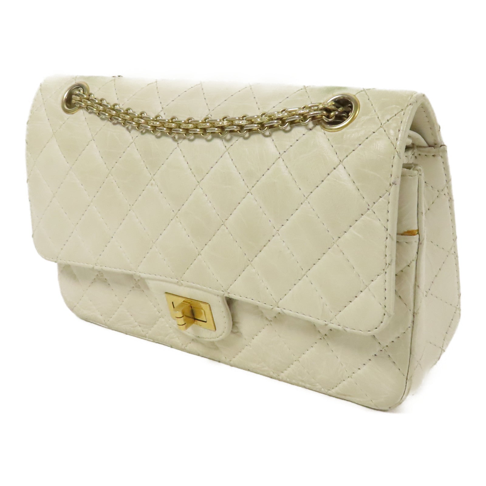 CHANEL 牛皮皮革2.55金扣鏈帶肩背袋