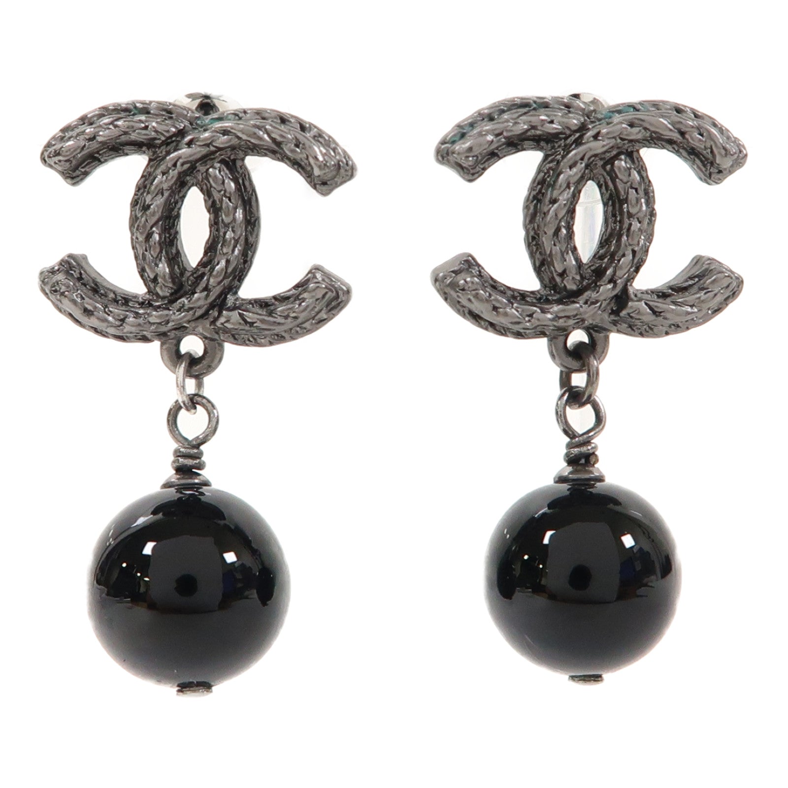 CHANEL 金屬Earrings耳環黑色