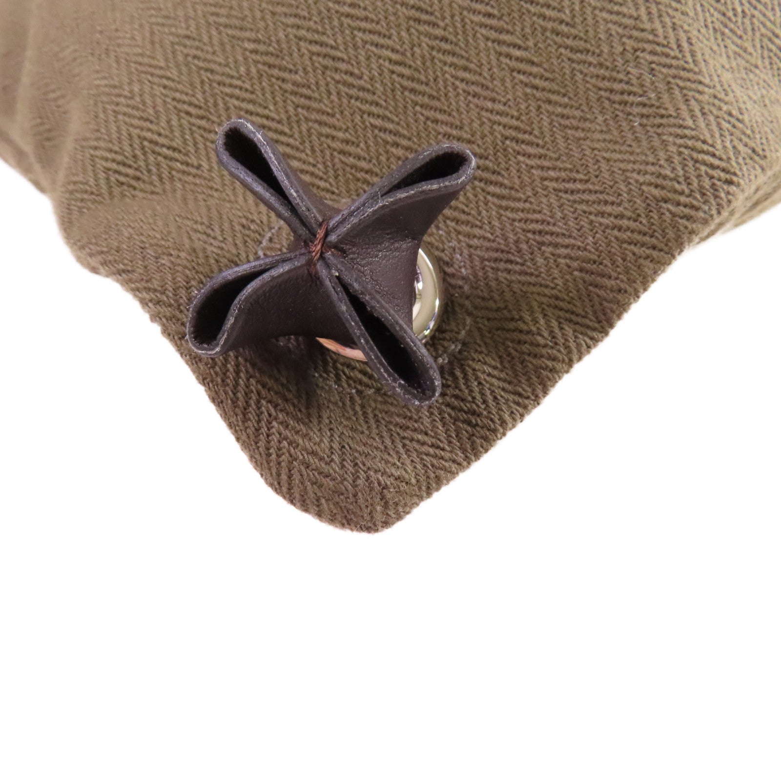 HERMES Toile Chevrons帆布Aline Backpack銀扣背包軍綠色
