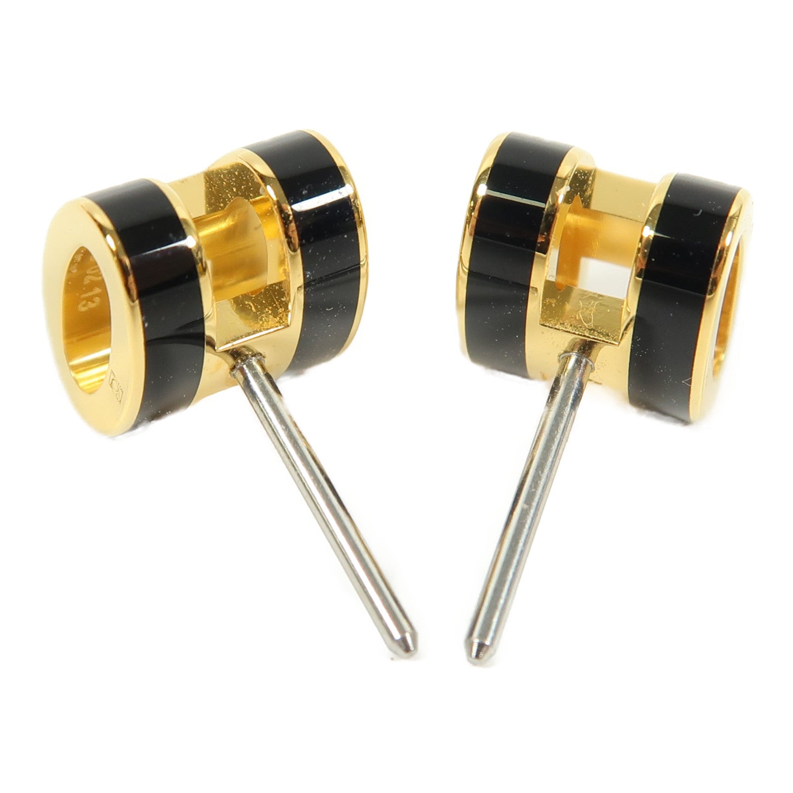 HERMES 金屬Mini Pop H Earrings耳環黑色/金色