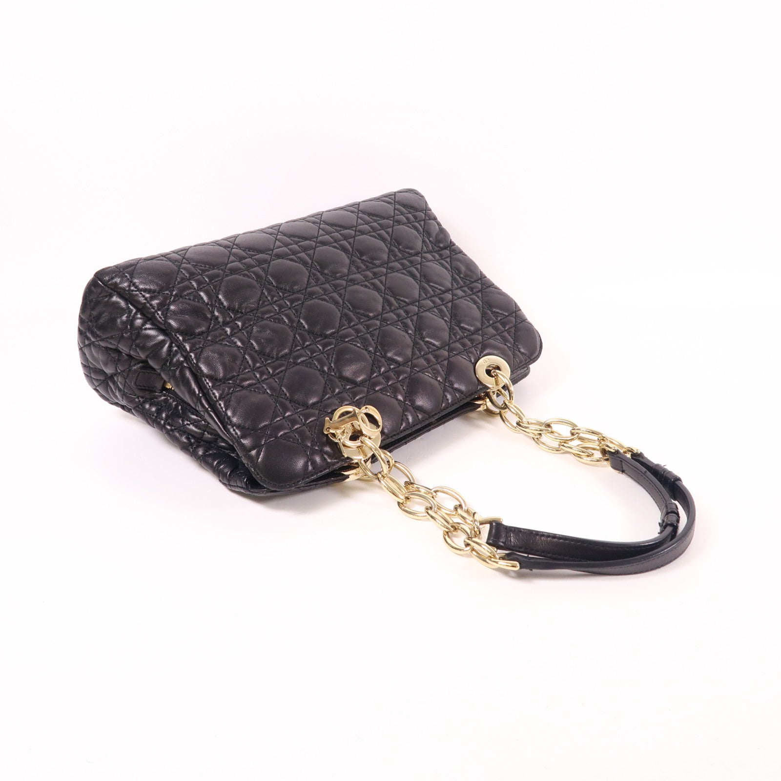 Dior 羊皮皮革Lady Dior Shopping Tote金扣鏈帶肩背袋