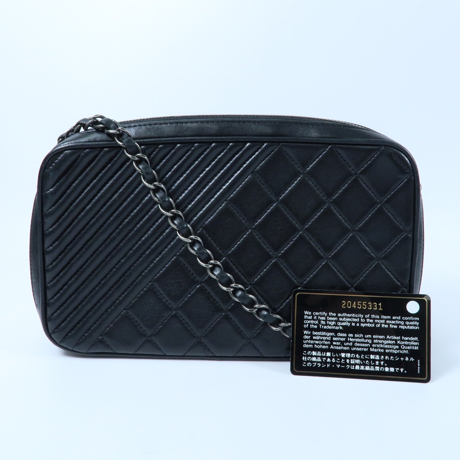 CHANEL 羊皮皮革Camera Bag鏈帶肩背袋