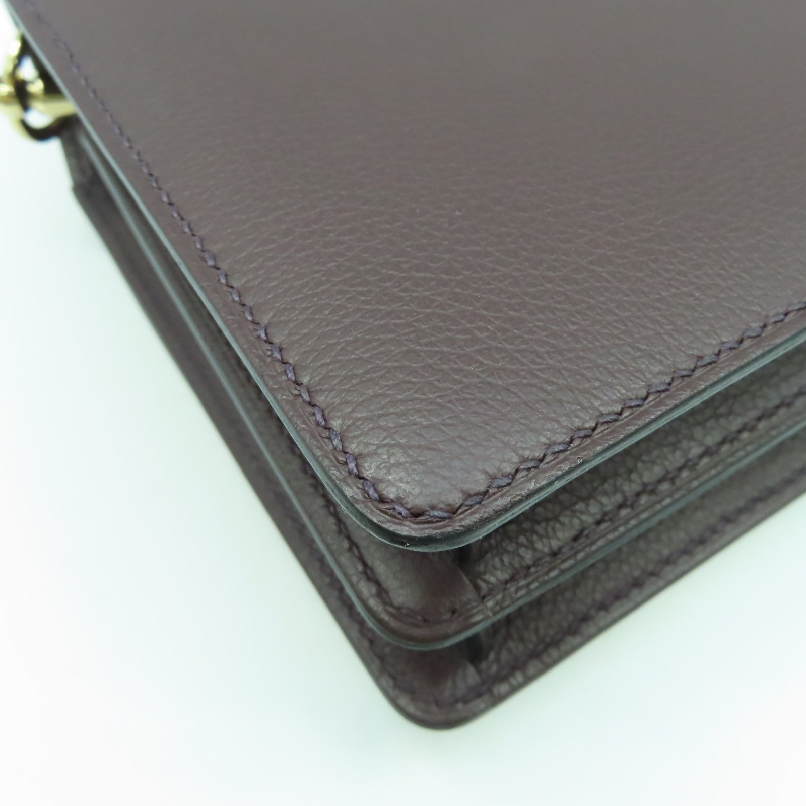 HERMES 【激減優惠】Evercolor皮革Mini Roulis金扣肩背袋深紫色